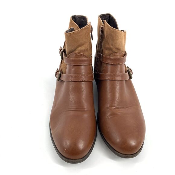 Dirty Laundry Fay Faux Leather Ankle Booties 8.5 Womens Brown Academia Low Boots - Picture 2 of 10